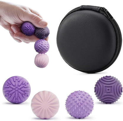 luckdoor Silicone Magnetic Balls Fidget Toys for Adults & Teens,4PCS Stress Relief Sensory Toys for Autism ADHD Anxiety,Fun Textures Gadgets,Office Desk Toy,Stocking Stuffers for Men Women Teen Gifts