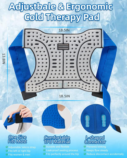 Cold Therapy Machine for Elbow, Ice Machine for Tennis Elbow&Post-Surgery Recovery, Cryotherapy Device with Temp Display & 3 Flow Modes, Adjustable Elbow Wrap for Arthritis, Bursitis, Swelling Relief