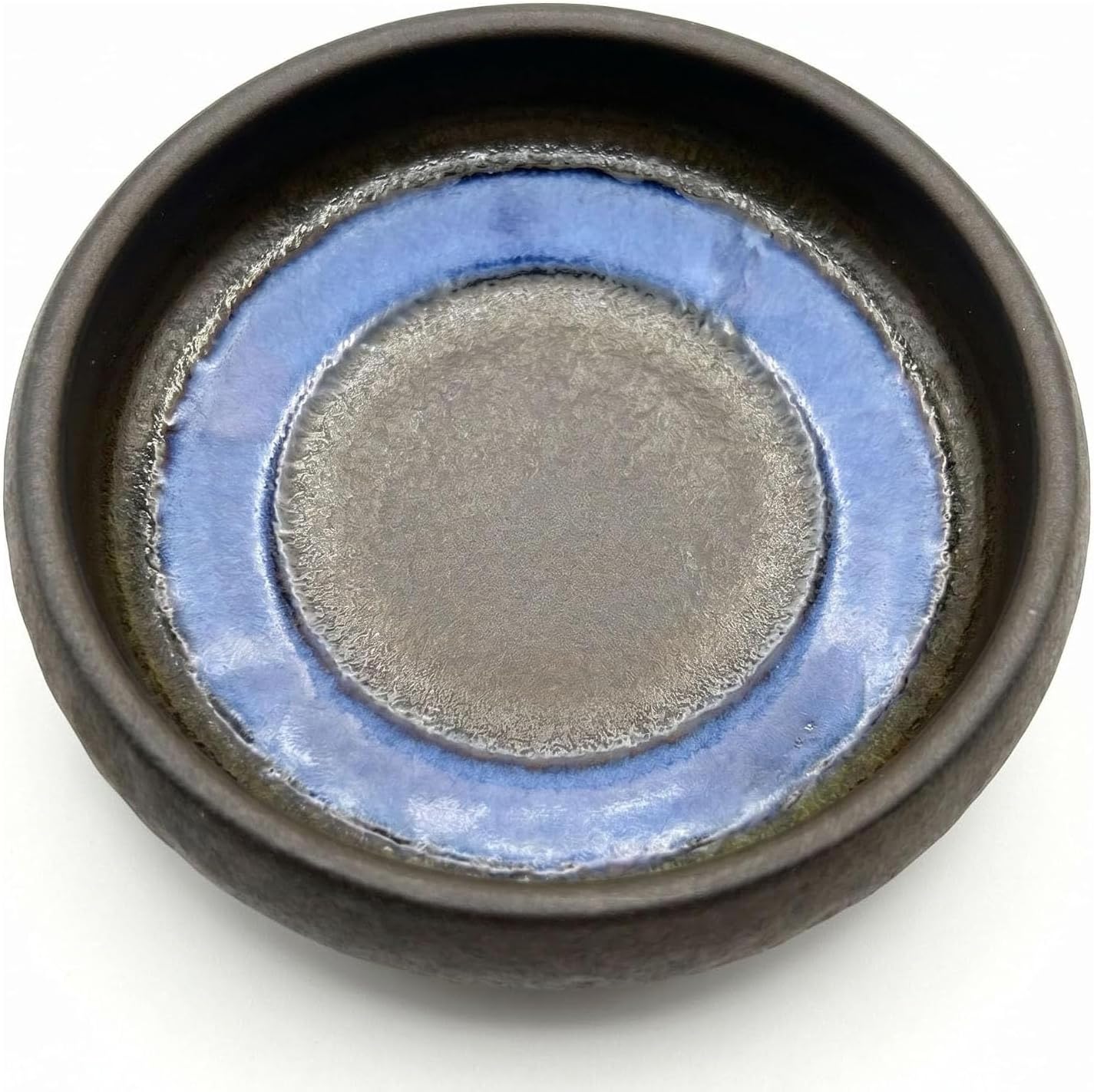 6 Inch Incense Holder with Ash Catcher,Handmade Crack Blue Glaze Ceramic Incense Burner Bowl with 9-Hole Design for Sticks,Cones,Coils Sage,Palo Santo - Perfect for Meditation,Yoga & Zen Home Décor