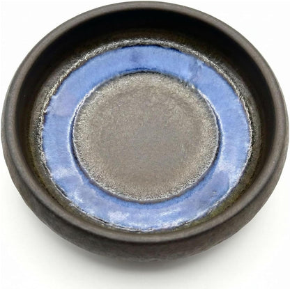6 Inch Incense Holder with Ash Catcher,Handmade Crack Blue Glaze Ceramic Incense Burner Bowl with 9-Hole Design for Sticks,Cones,Coils Sage,Palo Santo - Perfect for Meditation,Yoga & Zen Home Décor