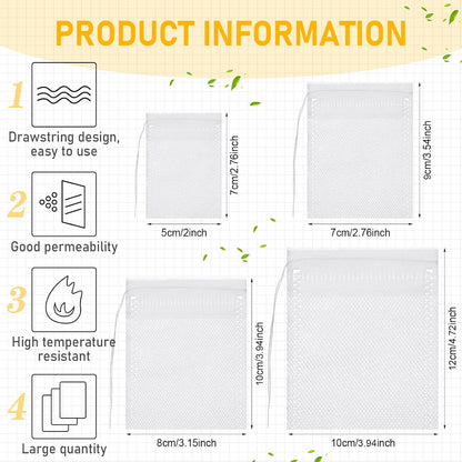 1000 Pcs Disposable Tea Bags Bulk for Loose Leaf Tea Drawstring Empty Coffee Sachets Filter Infuser Strainers for Coffee Spice Christmas Herbs Gift (2.75 X 3.54 Inch)