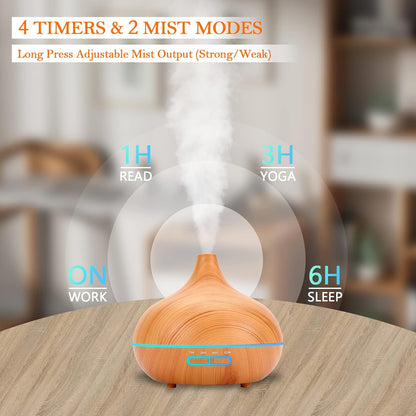 SACATR 550ml Oil Diffuser with 30x5 mL Essential Oils, Ultrasonic Technology, Remote Control for Home Office