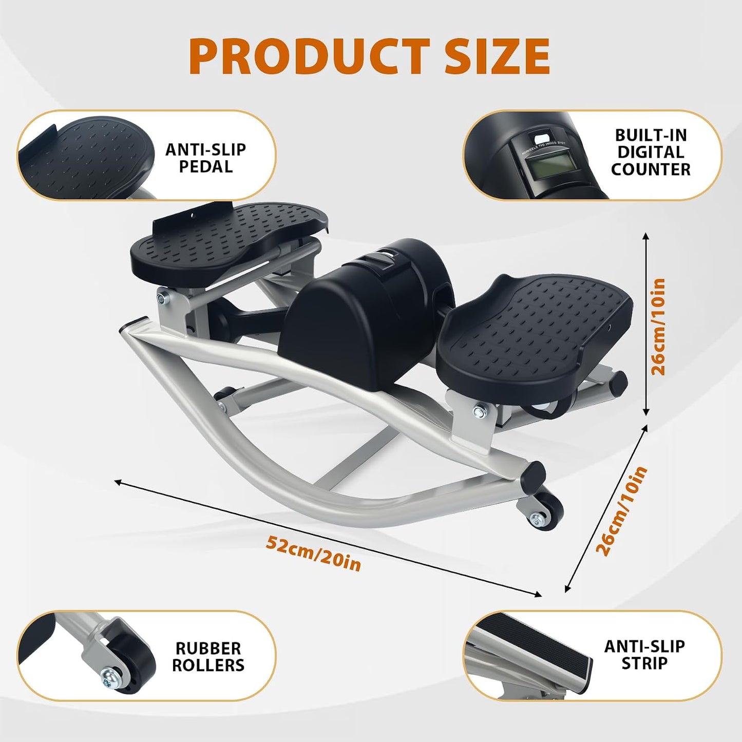 Rock Stepper Side to Side,Rock Stepper,Rock Stepper Machine for Exercise at Home- with Digital Display,Fitness Stepper for Arms,Legs & Glutes,Rock Stepper for Home,Apartment and Office