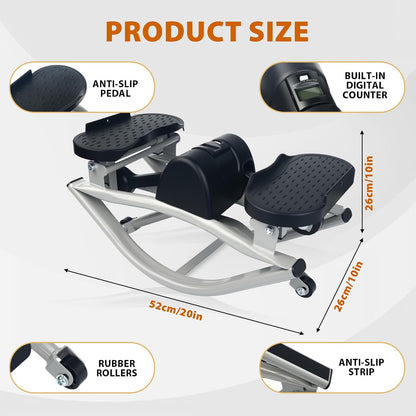 Rock Stepper Side to Side,Rock Stepper,Rock Stepper Machine for Exercise at Home- with Digital Display,Fitness Stepper for Arms,Legs & Glutes,Rock Stepper for Home,Apartment and Office