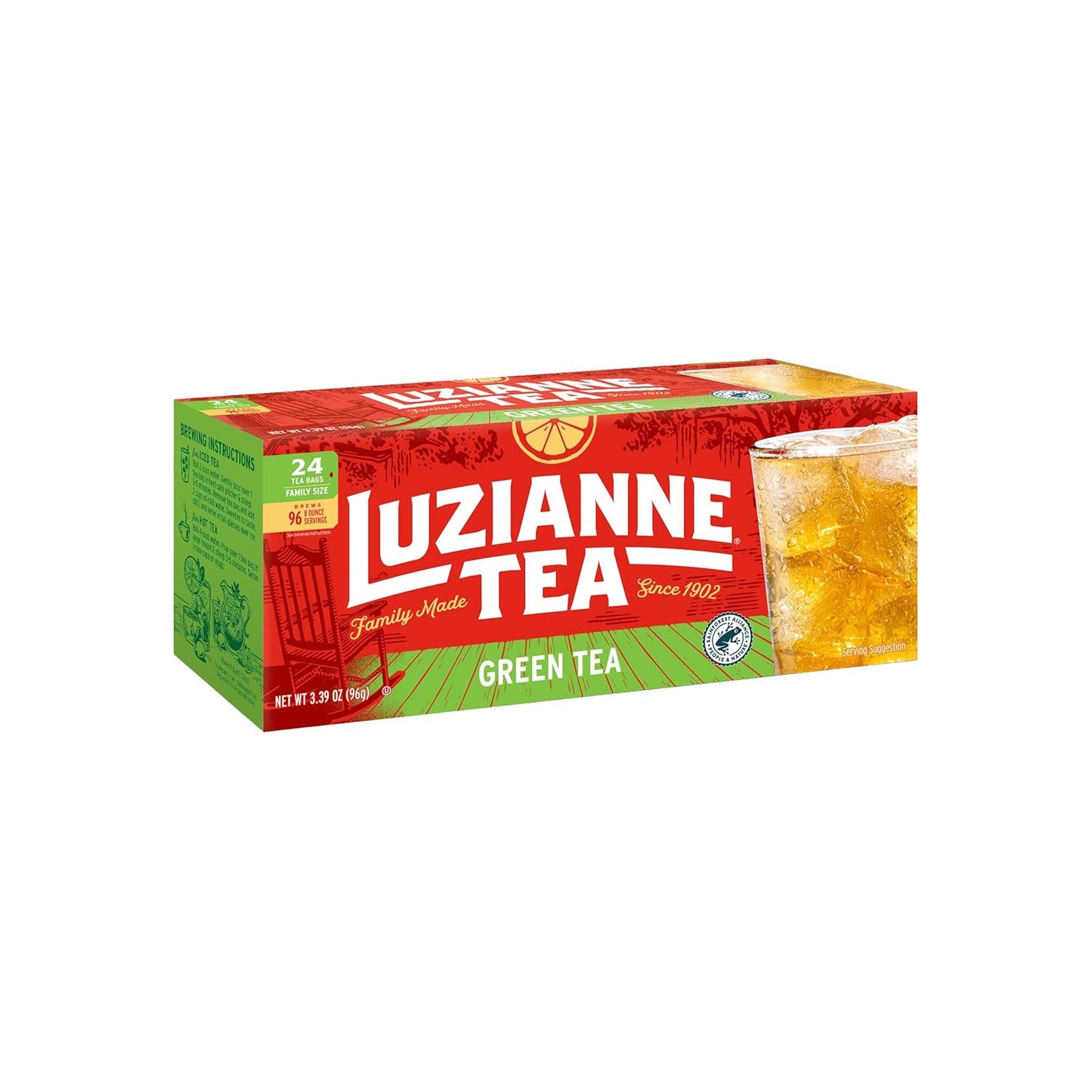 Luzianne Unsweetened Hibiscus Iced Tea Bags, Family Size, 22ct Box (Pack of 6)