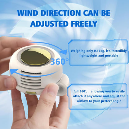Portable Fan,Clip On Waist Bladeless, Ultra-Quiet Personal Mini Neck Fan