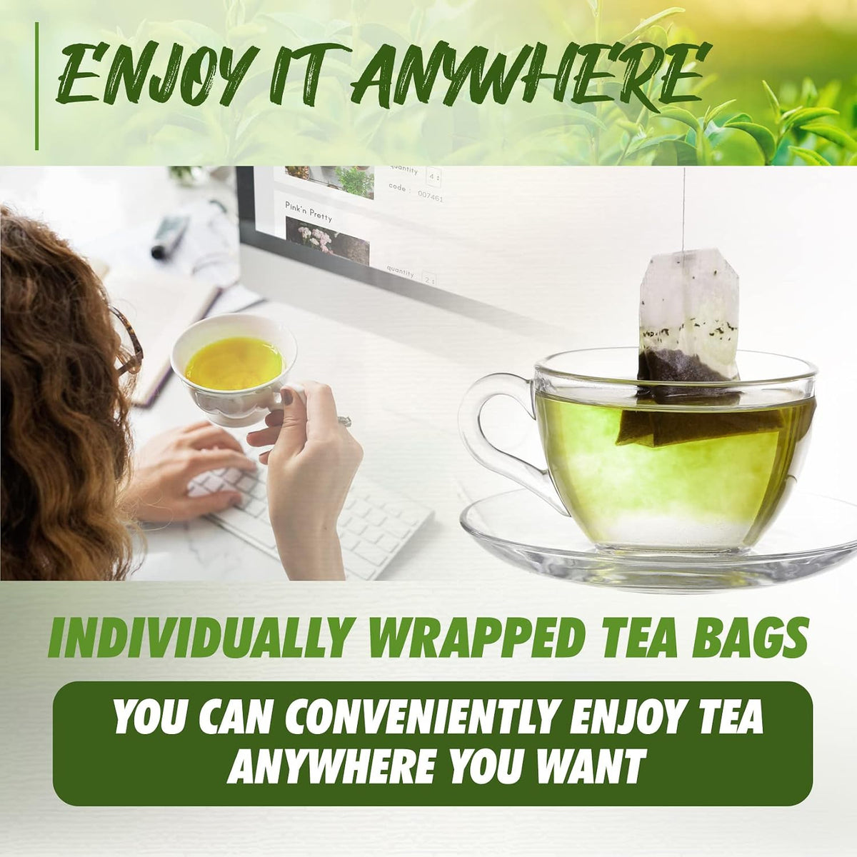 Fusion Select Organic Green Tea - Fresh Drink with Mild & Bright Flavor - Easy to Brew - Relaxing Tea Beverages with Antioxidant Support - 100 Individual Tea Bags per Box