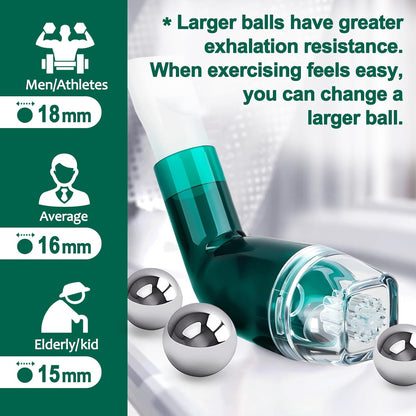 Flutter Valve Device for Lungs, Breathing Exercise Devicefor Lungs, Adjustable Resistance for Natural Mucus Removal, Portable Lung Exerciser Device | Breathing Trainer