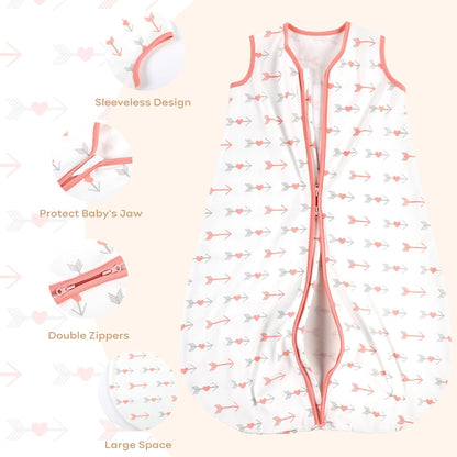 Yoofoss Baby Sleep Sack Baby Wearable Blanket 100% Cotton 2-Way Zipper Toddler Sleeping Sack