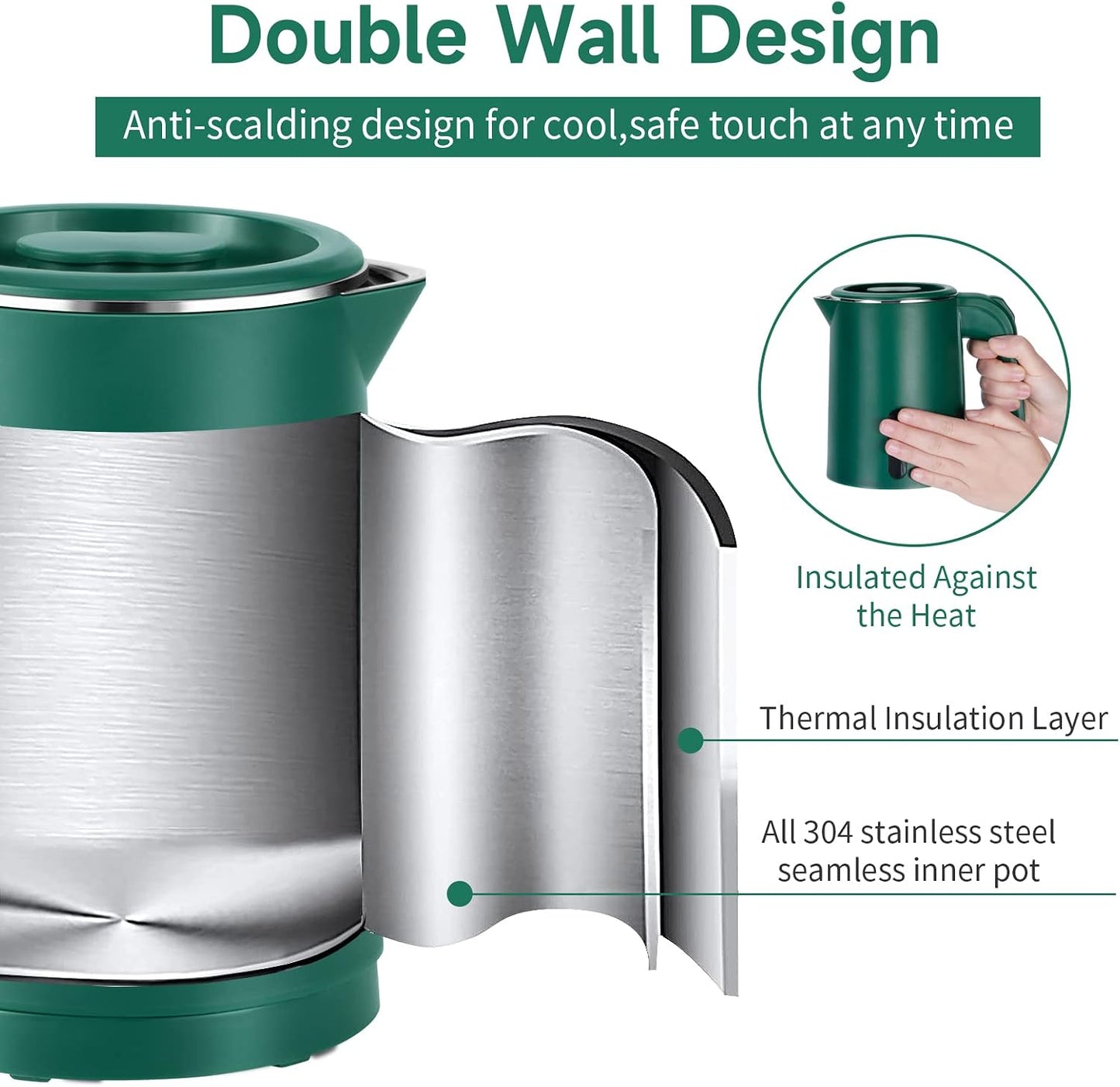 0.8L Small Travel Electric Tea Coffee Kettle
