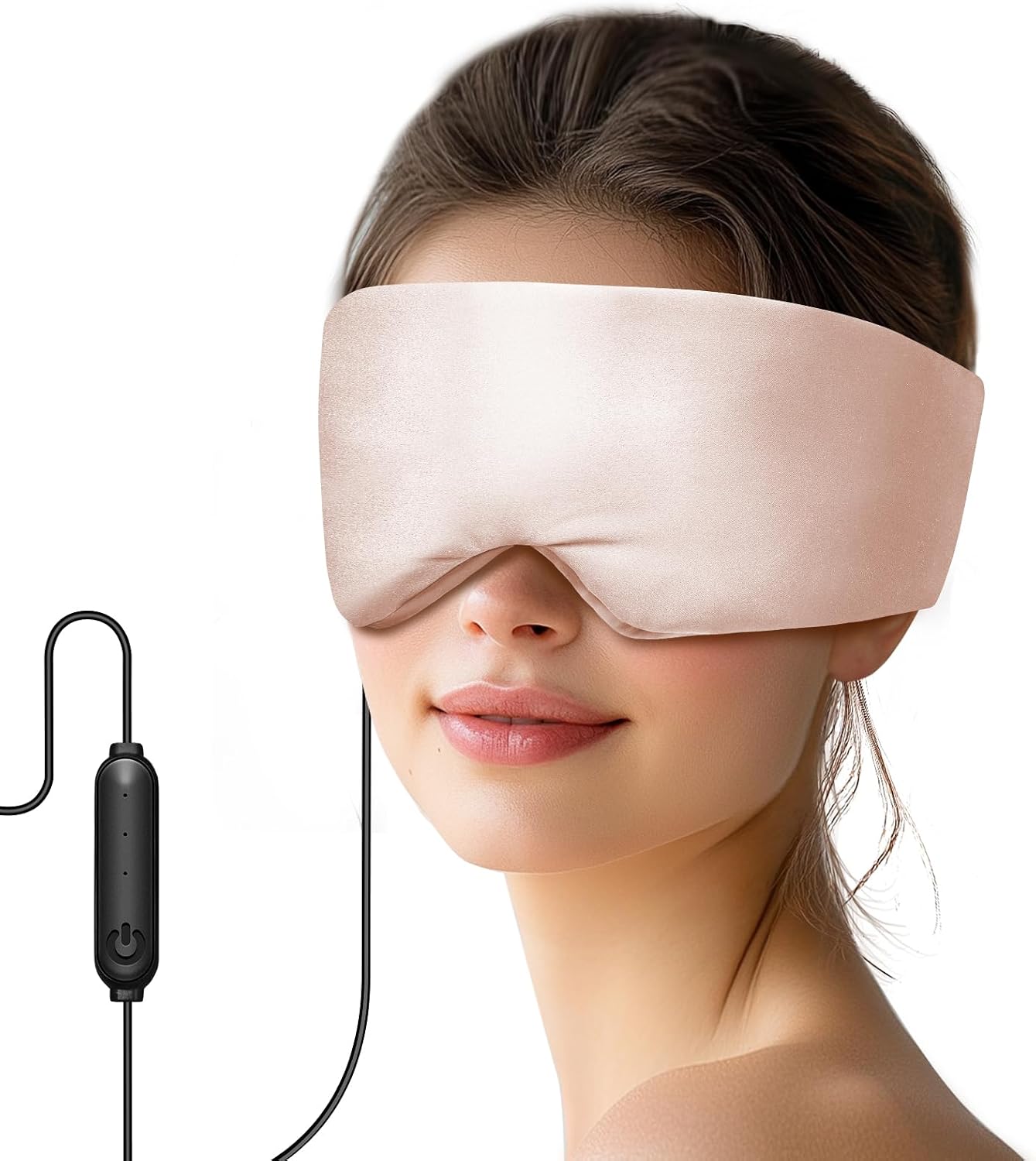 Heated Eye Mask for Dry Eyes and Sinus Pressure Relief, Ultra Soft Face Heating Pad for Tension Headache Relief Green
