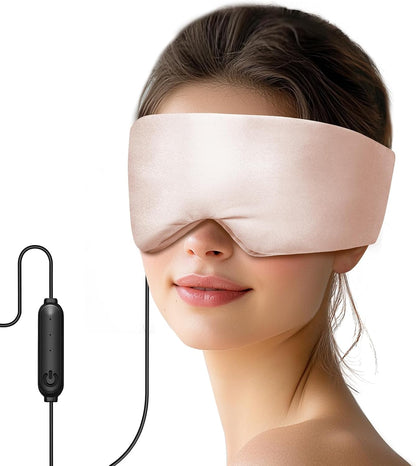 Heated Eye Mask for Dry Eyes and Sinus Pressure Relief, Ultra Soft Face Heating Pad for Tension Headache Relief Green