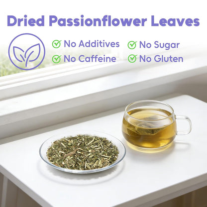 Olvvla - Passion Flower Tea Bags - 100 Count - Premium Passionflower Leaves