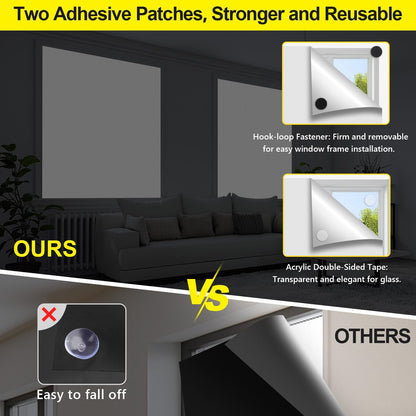 FADOTY 100% Blackout Curtains, 57"x 118" Portable Black Out Window Cover