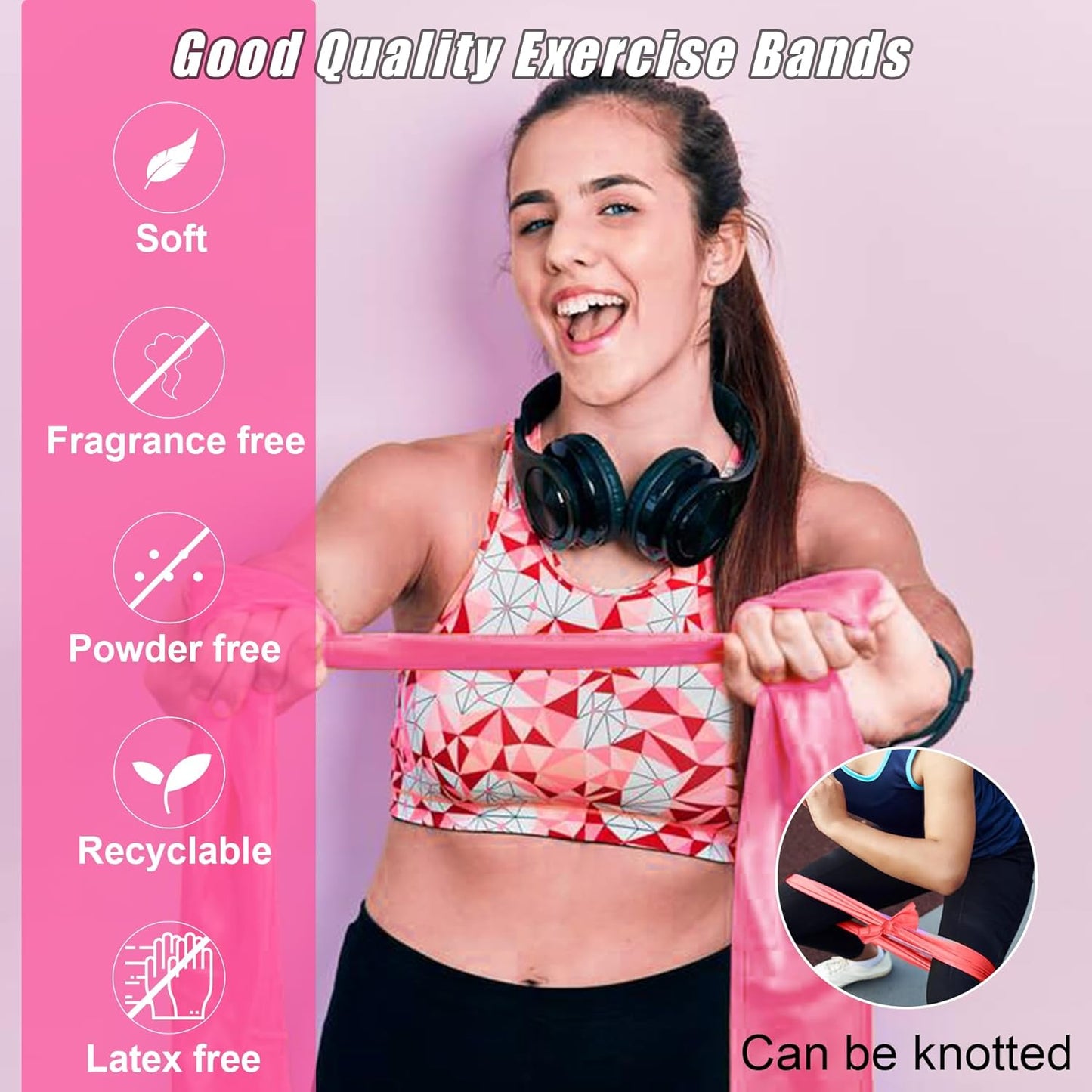 Resistance Bands for Physical Therapy, Bands for Working Out, Latex Free Elastic and Exercise Bands Set for Stretching, Suitable for Rehab, Yoga, Pilates, Gym, Home Exercise