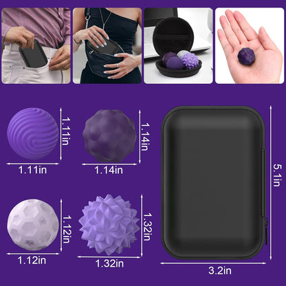 BUSOHA Silicone Fidget Balls - 4 Pack Fidget Toys Adults Sensory Toys Stress Balls for Adults Teens Gifts for Calming,Autism and ADHD Office