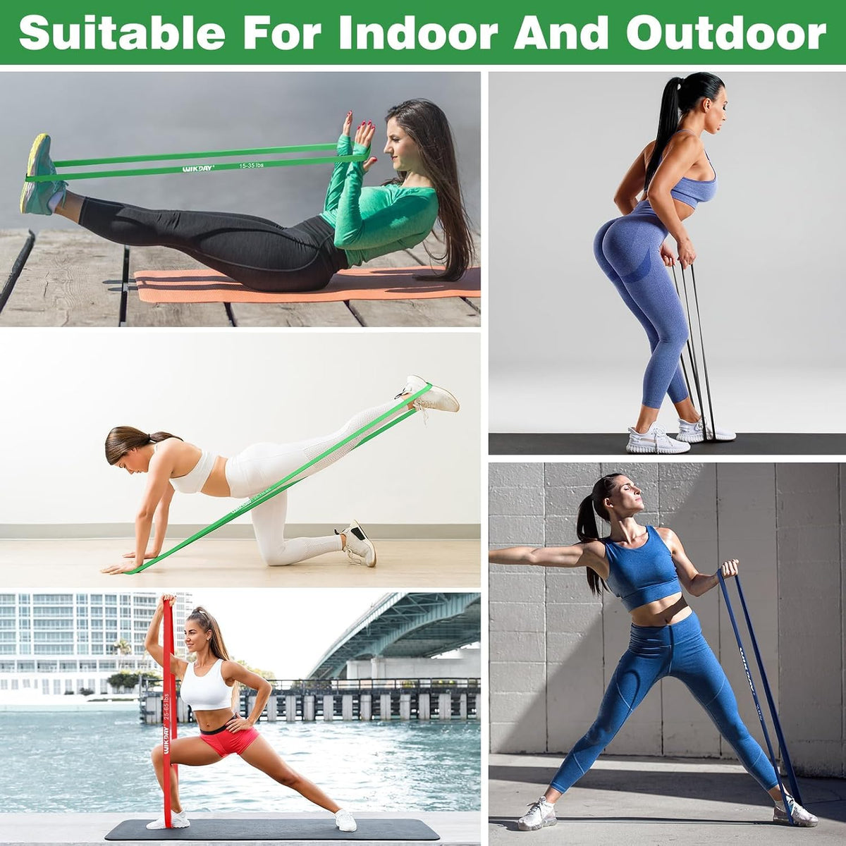 WIKDAY Resistance Bands for Working Out, Exercise Bands, Workout Bands, Pull Up Assistance Bands for Body Stretching Training Physical Therapy Muscle Training for Men & Women