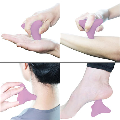 Manual Trigger Point Massage Tool. Small Massager Ball for Deep Tissue Myofascial Release Physical Therapy Foot Plantar Fasciitis Pain Relief Muscle Knot Psoas Hip Flexor Iliacus Release 3×2.6″(Blue)