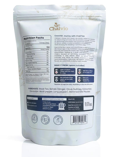 Chaivio Masala Chai Tea Latte, Unsweetened Instant Powder, Authentic Chai-with Natural Ingredients, No Preservatives, Tea Powder, Quick and Healthy Chai(1 lb)