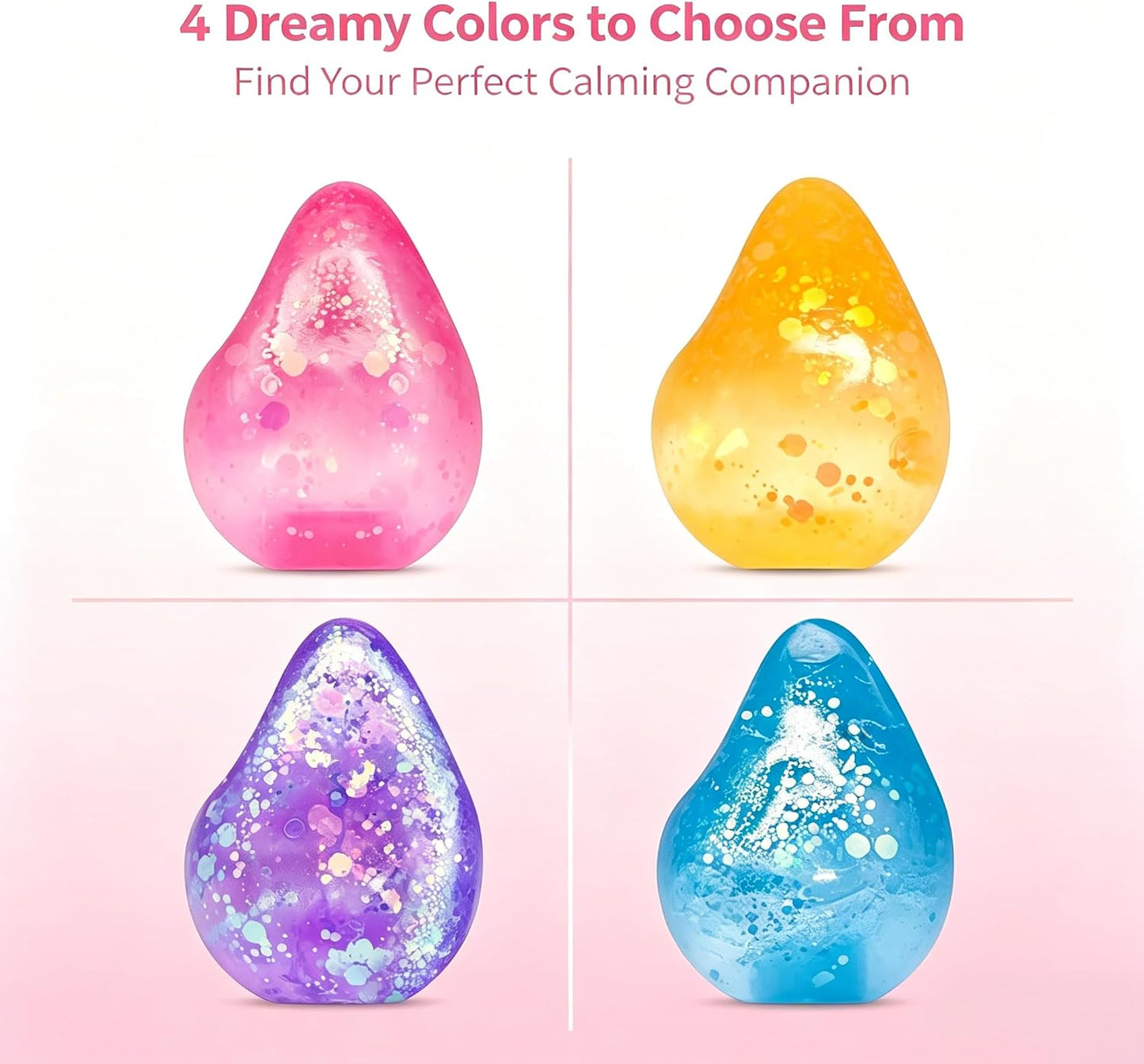 Fidget Toys Stress Balls for Kids & Adults - Changes Color in The Sun - Malt Sugar Squishy Fidget Toys - Slow Rise Gel Ball - Stretchy Squeeze Stress Relief Balls for Anxiety