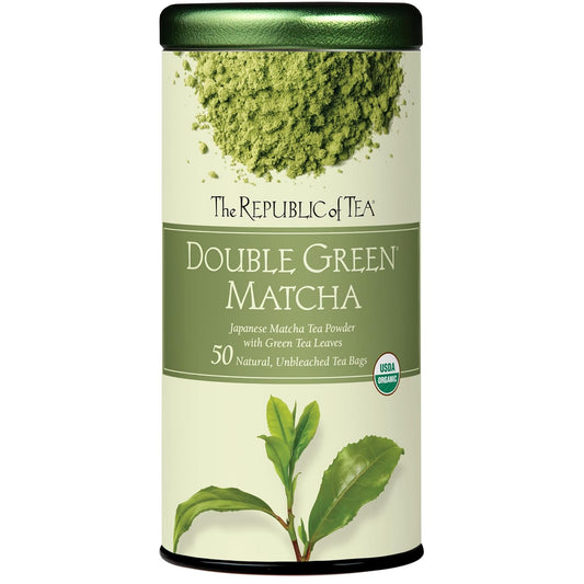 The Republic of Tea Organic Double Green Matcha, 50 Count