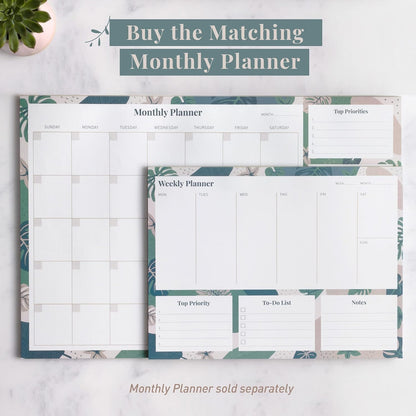 Riley's Weekly Planner Pad, Calendar Tear Off, Desk Organizer, To Do List Notepad, Undated Daily Planner 11" x 8.5"