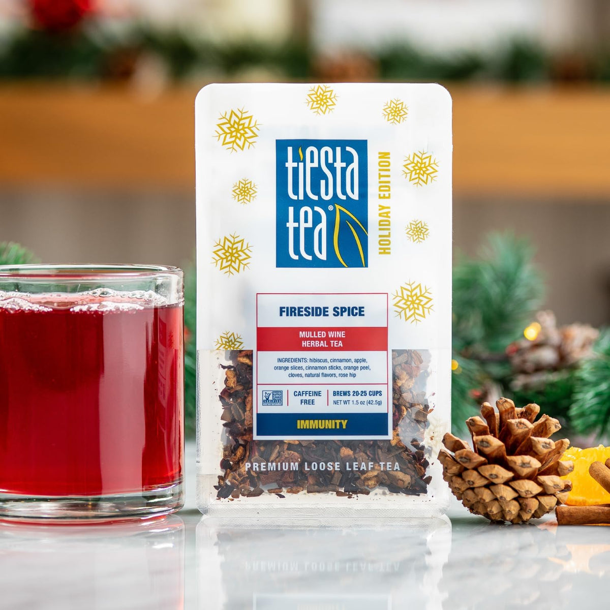 Tiesta Tea - Fireside Spice, Loose Leaf, Mulled Wine Herbal Tea, 1.5oz