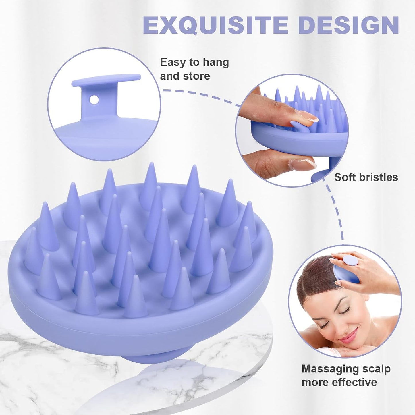 Meartchy Silicone Scalp Massager, Scalp Scrubber for Hair Growth with Soft Bristles, Scalp Exfoliator Brush Dandruff Removal Shampoo Brush for Wet Dry Scalp Care (Mint Green)