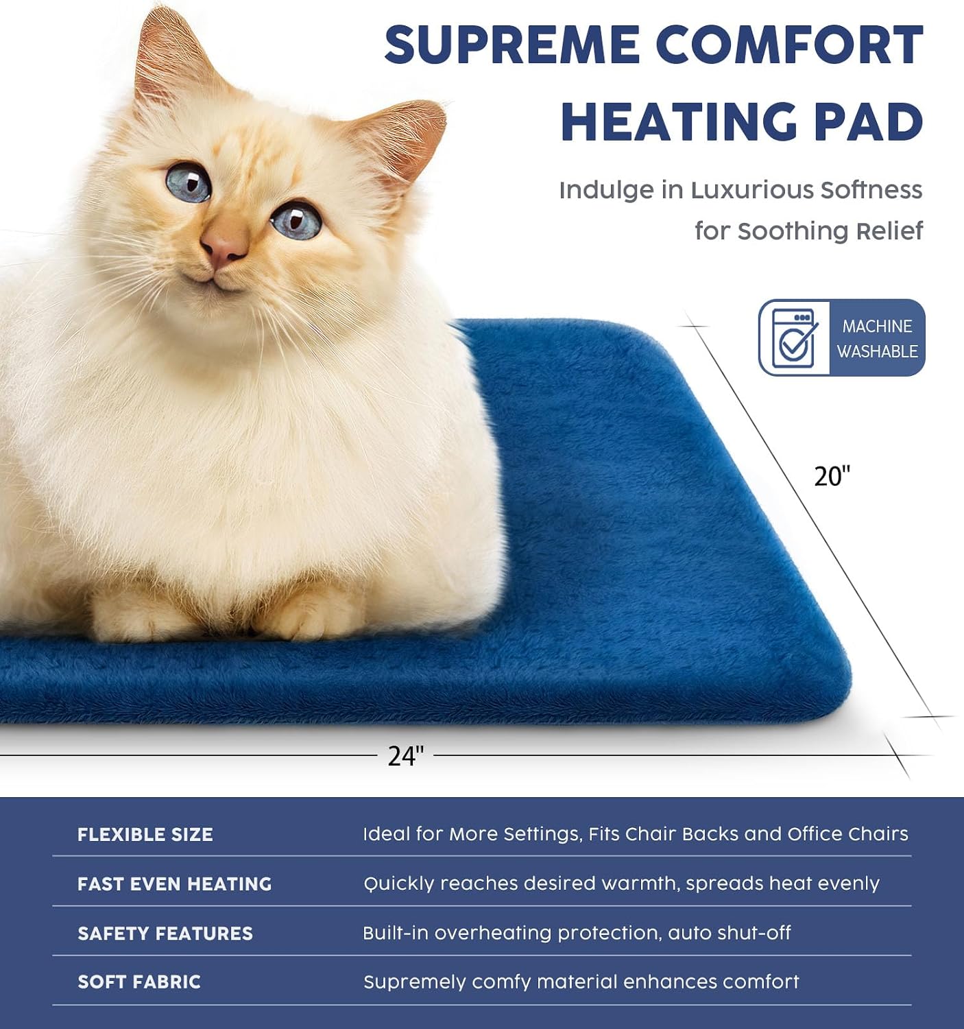 Heating Pad for Back Pain Relief, 33"x17" Electric Heating Pad for Shoulder, Neck, Cramp, Menstrual Pain, Christmas Gifts for Women Men Mom Dad - 6 Heat Settings and Auto-Off, Moist/Dry Heat pad, Gray