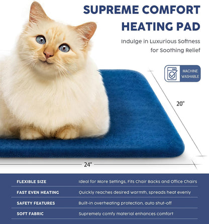 Heating Pad for Back Pain Relief, 33"x17" Electric Heating Pad for Shoulder, Neck, Cramp, Menstrual Pain, Christmas Gifts for Women Men Mom Dad - 6 Heat Settings and Auto-Off, Moist/Dry Heat pad, Gray