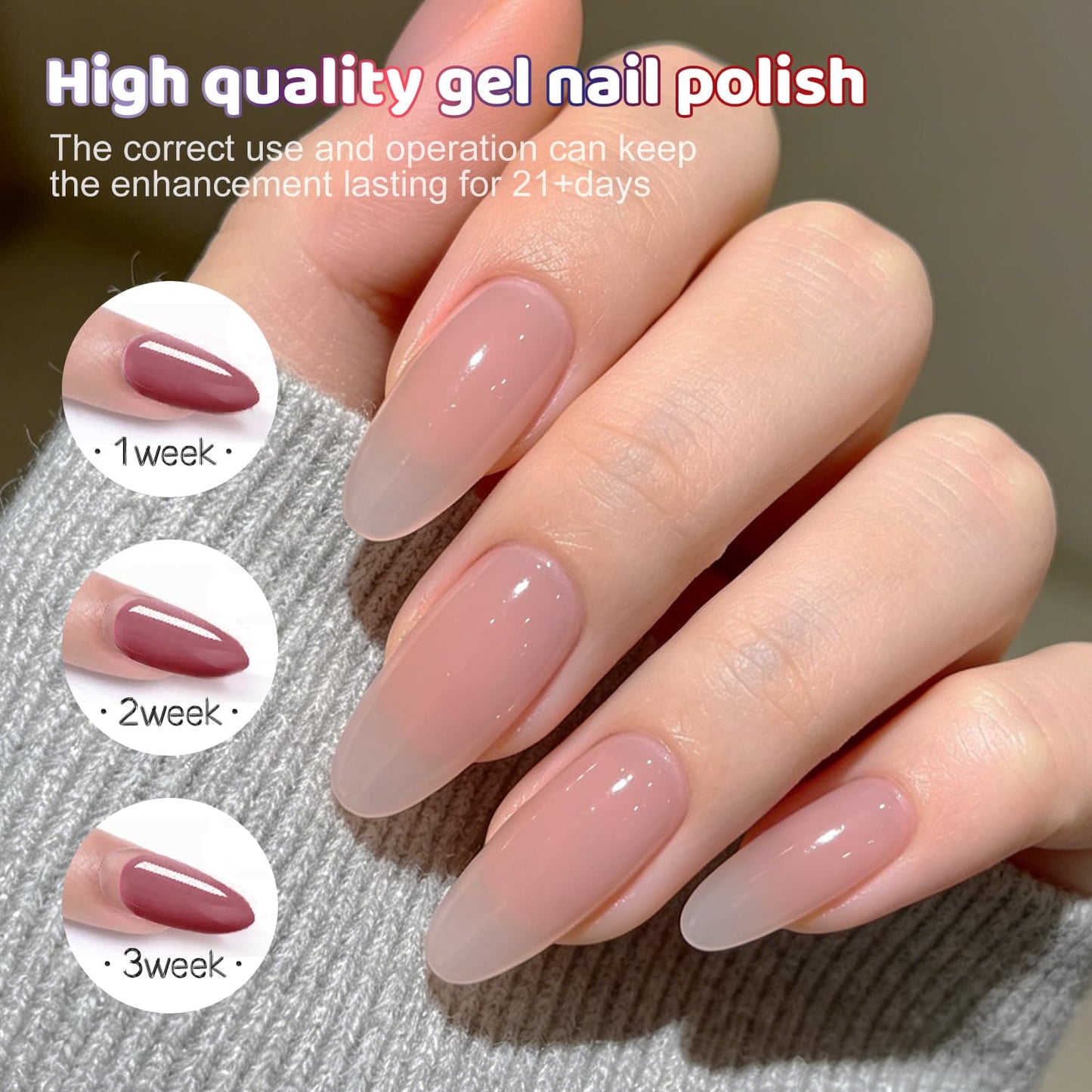 JODSONE Gel Nail Polish Kit 60 PCS with U V Light Soak off Base Top Coat 55 Shine Colors Gel Nail Kit Bright and Dark Brown Wine Red Series Manicure Set for Women and Girls