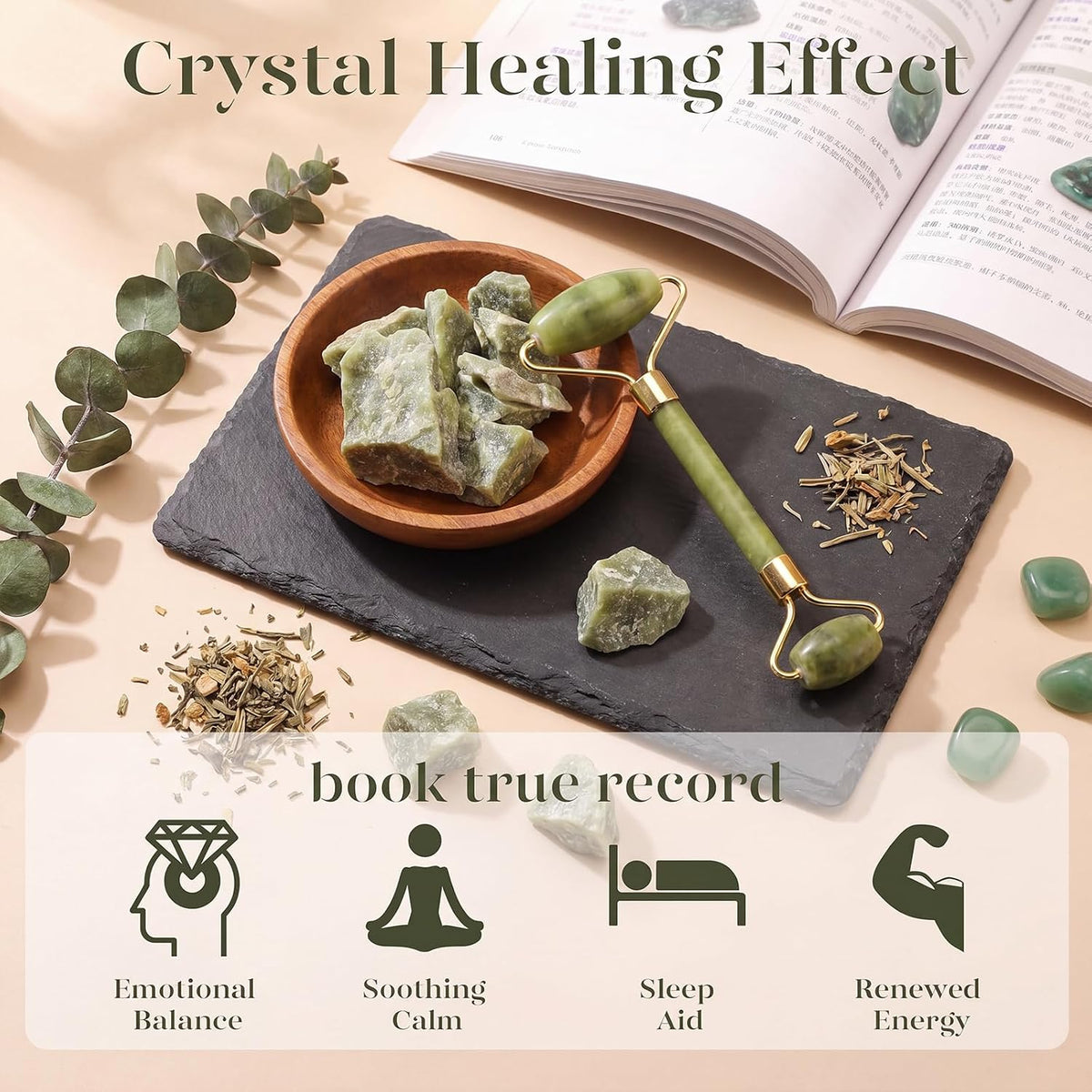 BAIMEI IcyMe Rose Quartz Roller & Gua Sha Facial Tool Set for Depuffing