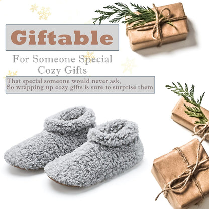 Cozylook Fuzzy Slippers for Women Indoor Soft Sole Slipper Socks with Non Slip Grippers Warm Fluffy
