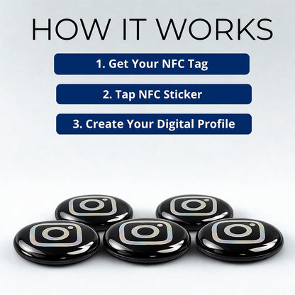 NFC VTAG.ID Label - Tap to Share Your Profile (Black & White)