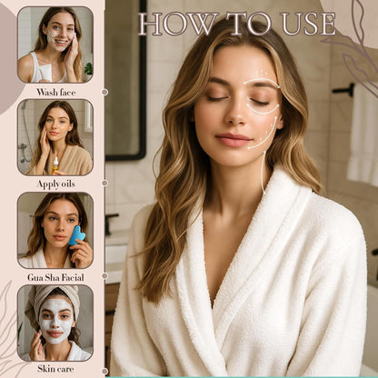 Nuanchu Stainless Steel Gua Sha Facial Tool, Metal Gua Sha for Lymphatic Drainage, Guasha Face Sculpting Double Chin Reduce with Pouch Self Care Gift(304 Stainless Steel,Silver)