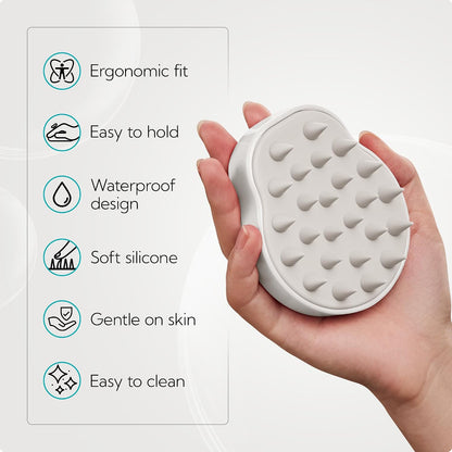 HEETA Hair Scalp Massager Shampoo Brush 2 Pack, Soft Silicone Bristles to Remove Dandruff, Waterproof Hair Scrubber for Both Wet Dry Use, Suitable for Men & Women (Green & Black)