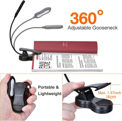 Amber Book Light, Rechargeable Blue Light Blocking Reading Light, Clip on Book Lamp, 3 Brightness Eye Care Sleep Aid Reading Lights for Study Bookworms Travel