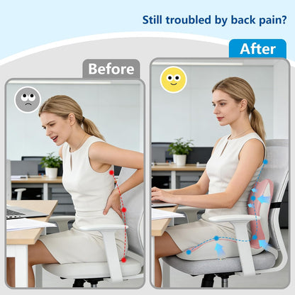 2026 Upgraded Orthopedic Memory Foam Seat Cushion with Adjustable Strap, Coccyx & Sciatica Pain Relief, Washable Non-Slip, Ergonomic Support for Office Chair, Car & Wheelchair (Dark Grey)