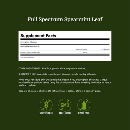 Swanson Spearmint Leaf Digestive Supplement, 400 mg (60 Capsules)