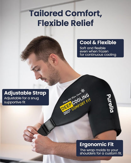 Shoulder Ice Pack Rotator Cuff Cold Therapy, Gel Ice Packs for Injuries Reusable with Long-Lasting Cooling, Thickened Ice Pack for Shoulder, Hot and Cold Pack for Pain Relief, Surgery Recovery Gifts