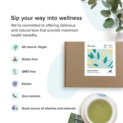 Sippingly Night Time Tea Sampler – 40 Herbal Teas – 10 Flavors from Top Brands – Chamomile, Lavender, Passionflower – Perfect Relaxation & Calm Support – Ideal Wellness Gift – Kosher, Gluten-Free