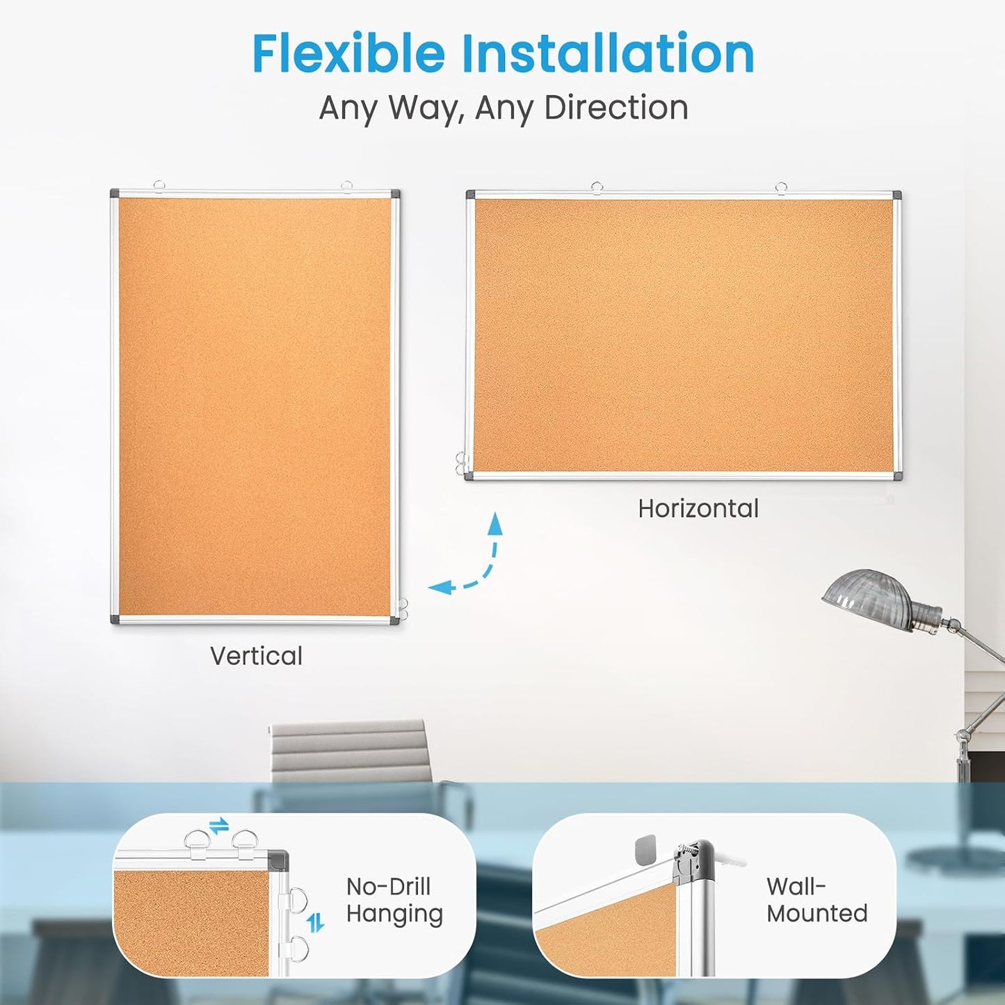 Weekly Dry Erase Calendar Whiteboard for Wall, 24" x 18" Cork Week Planner