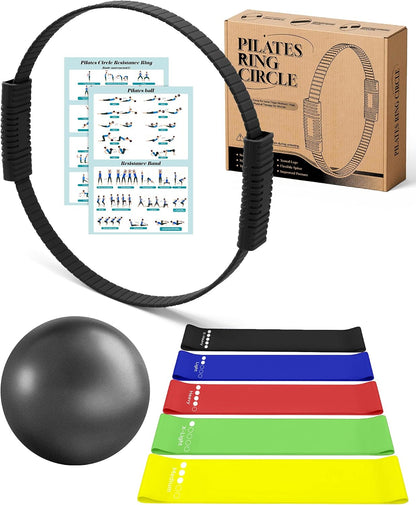 SUBCULTUREPICK Pilates Ring, Silicone Magic Pilates Rings, Lightweight & Durable Flexible Fitness Circle Exercise Equipment for Toning Arms, Thighs,Legs, Core,Yoga & Physical Therapy