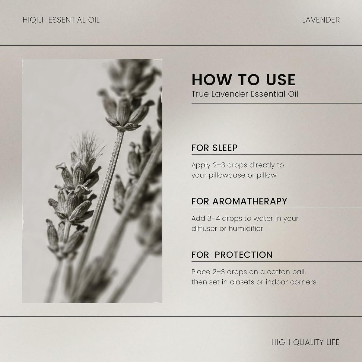HIQILI Lavender Essential Oil for Diffuser, Aromatherapy & Air Freshening