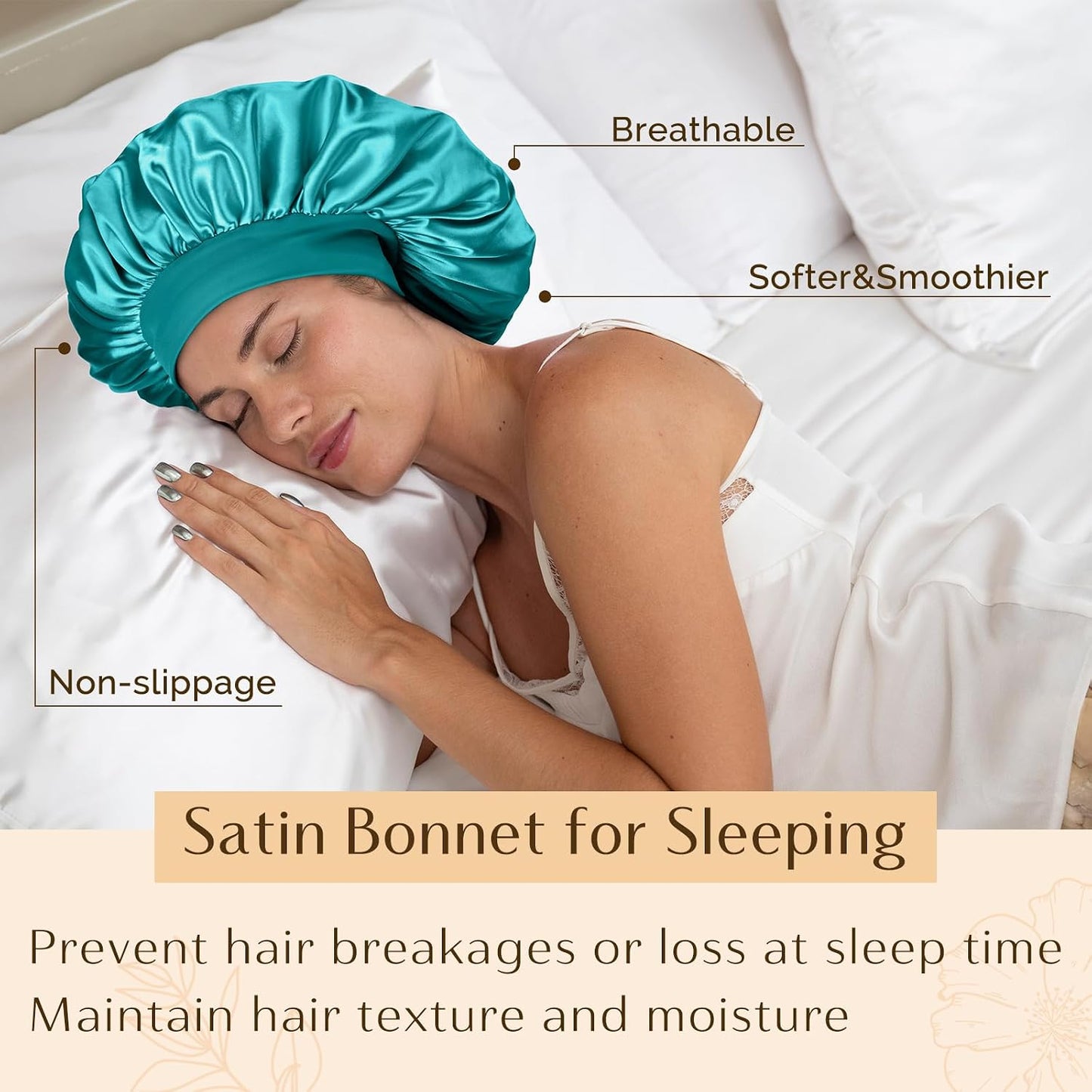 YANIBEST Silk Bonnet for Men Women Hair Bonnet for Sleeping Double Layer Satin Bonnet for Natural Curly Hair Unisex Sleep Cap
