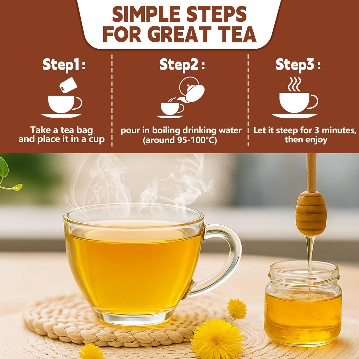 Lemon Balm Leaf Tea Bags-120 Tea Bags (2g/Bag), Made with 100% Natural Lemon Balm Leaves | Helps with Digestion and Antioxidation | Caffeine-Free | Sugar-Free | Gluten-Free | Vegan | Eco-Friendly Tea Bags