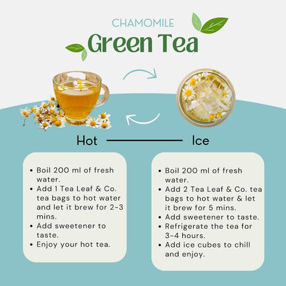 Chamomile Green Tea (3.5oz/100gm), Natural Herbal Infusion, 50 Tea Bags