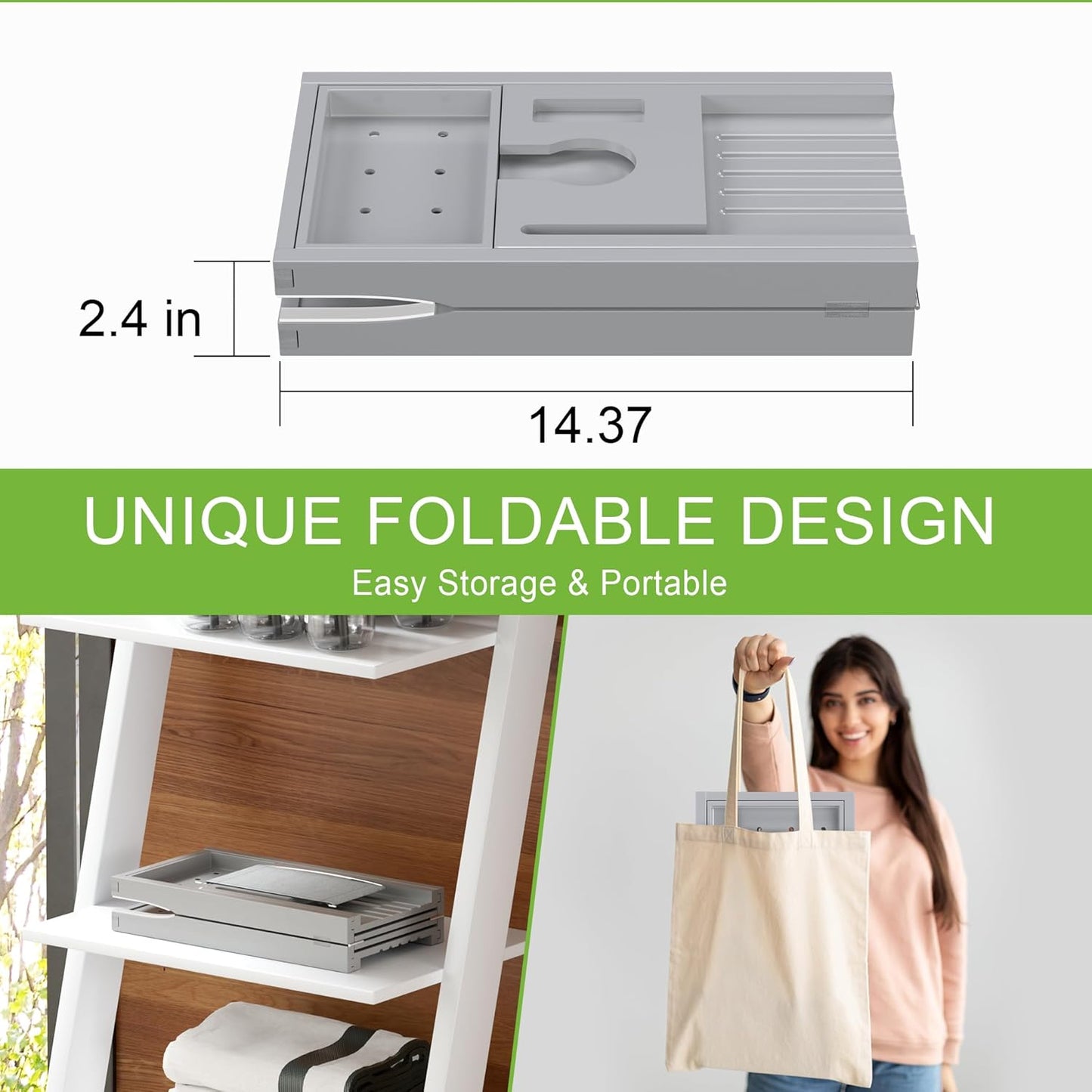Artmalle Luxury Bathtub Caddy Tray for Tub - Foldable Bamboo Bath Table Tray with Book and Wine Glass Holder, Expandable Bathroom Accessories for Spa or Reading Lite Style