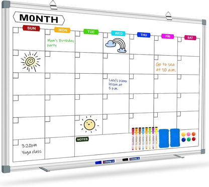 Dry Erase Board Calendar for Wall, 36" x 24" Monthly Whiteboard