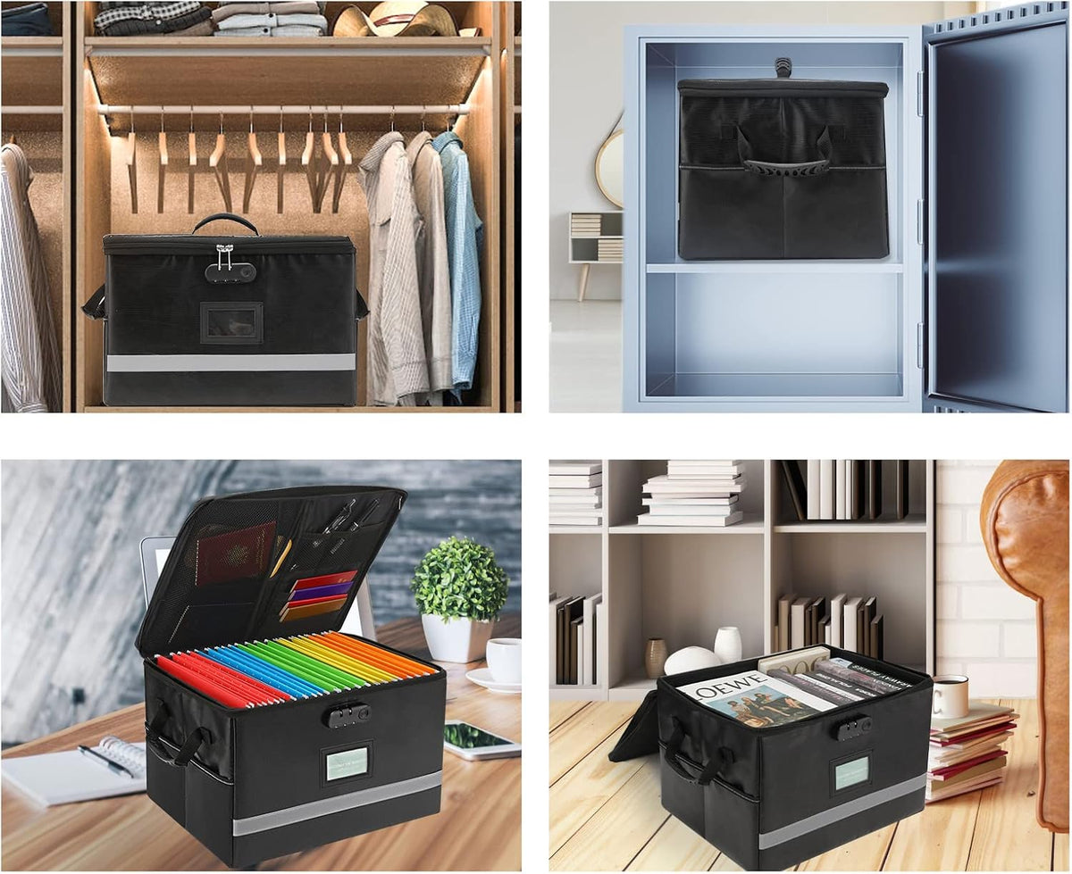 EXLIFBAG Fireproof File Organizer with Lock, 1 Layer